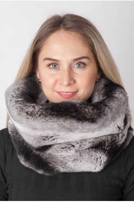 Rex rabbit fur neck warmer - Horizontal effect